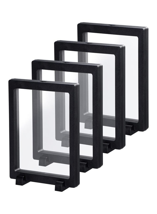 Uceoo Black 3D Floating Frame, Uceoo 4 Pack 5.5×5.5×0.8”/140X140X20m Challenge Coin Holder Coin Floating Display with 8 Bases for Coin Medallions Specimen Jewelry - Image 1